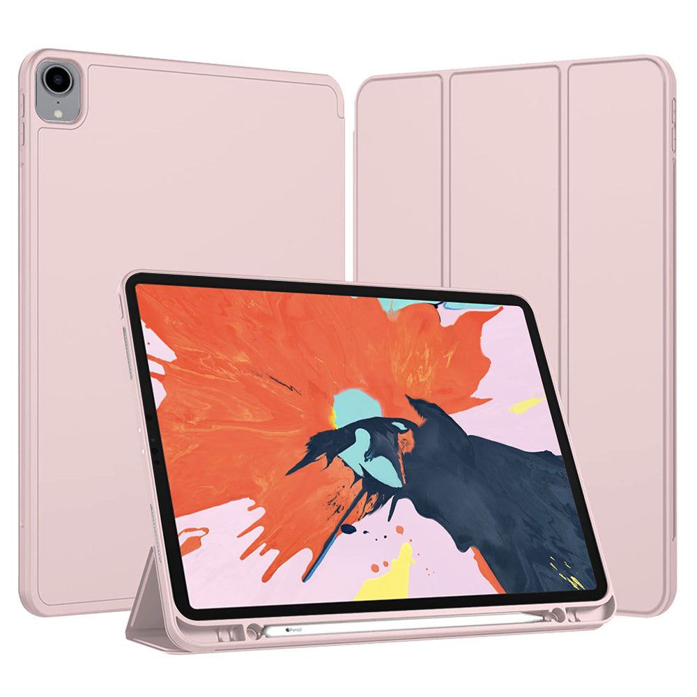 Husa de protectie pentru tableta Techsuit Flex Trifold compatibila cu Apple iPad Pro 12.9 (2021), roz, TPU