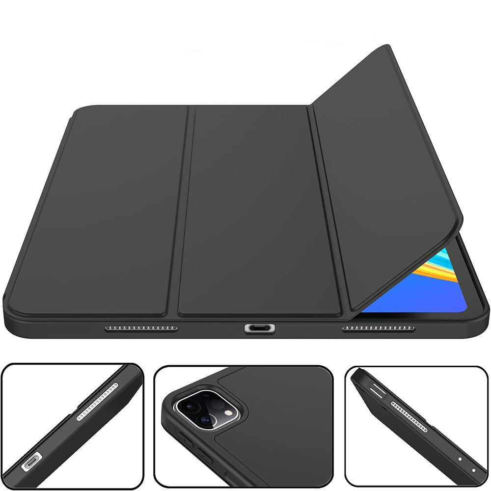 Husa de protectie pentru tableta Techsuit Flex Trifold compatibila cu Apple iPad Pro 12.9 (2018), negru, TPU