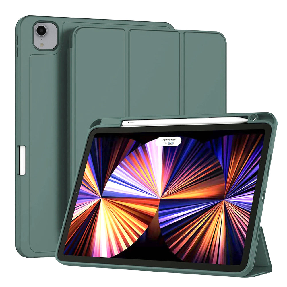 Husa de protectie pentru tableta Techsuit Flex Trifold compatibila cu Apple iPad Pro 11 (2020), verde inchis, TPU