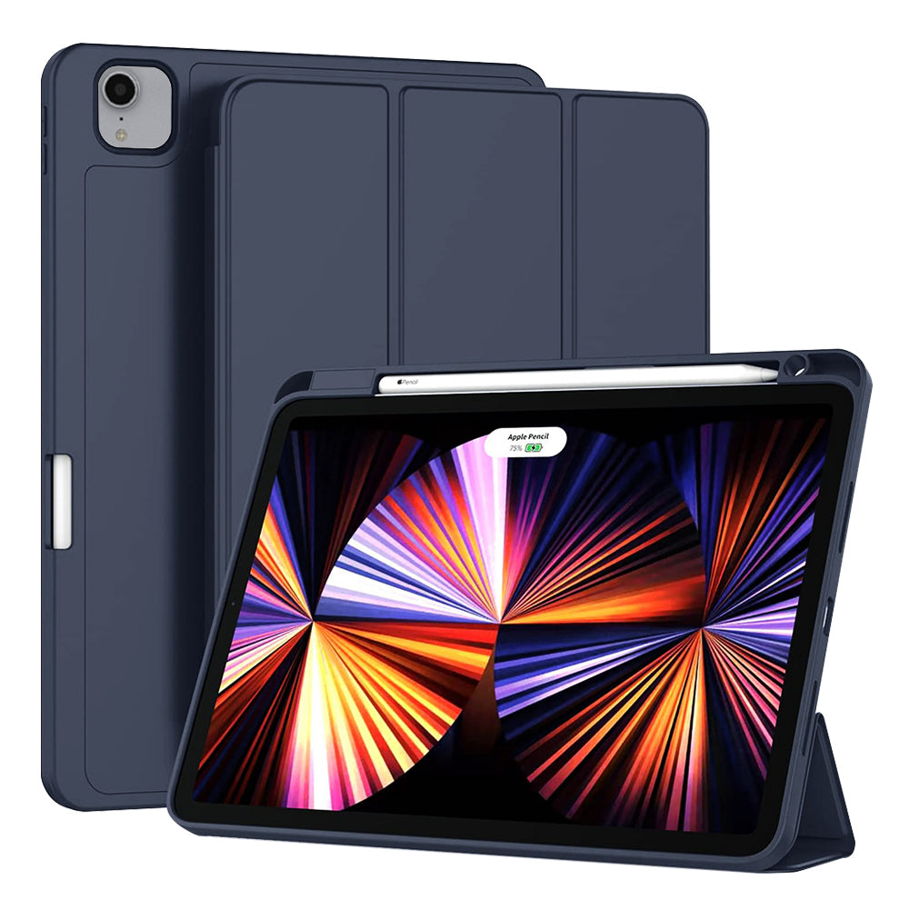 Husa de protectie pentru tableta Techsuit Flex Trifold compatibila cu Apple iPad Pro 11 (2018), bleumarin, TPU