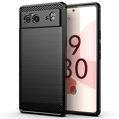 Husa de protectie Techsuit Carbon Siliconecompatibila cu Google Pixel 6, acoperire spate, negru