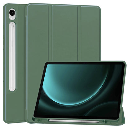 Husa de protectie pentru tableta Techsuit Flex Trifold compatibila cu Samsung Galaxy Tab S9 FE, verde inchis, TPU