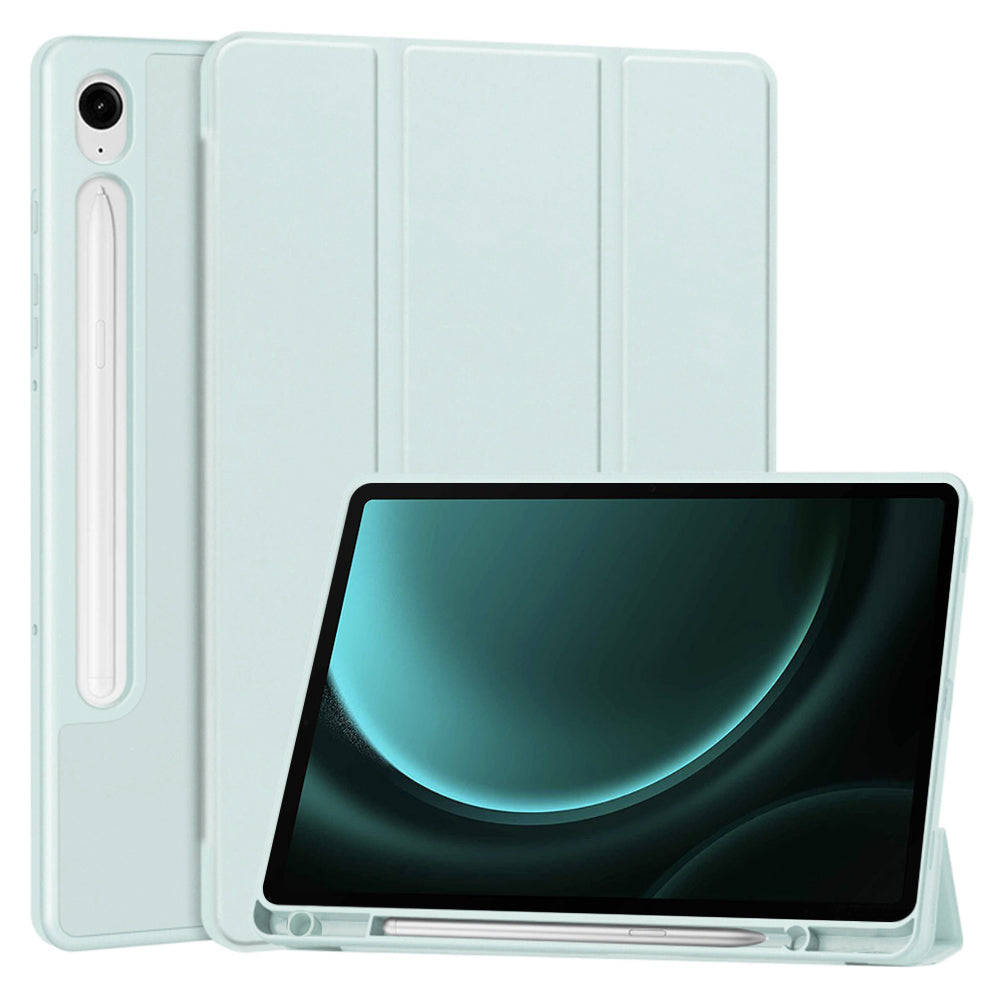 Husa de protectie pentru tableta Techsuit Flex Trifold compatibila cu Samsung Galaxy Tab S9 FE, bleu, TPU