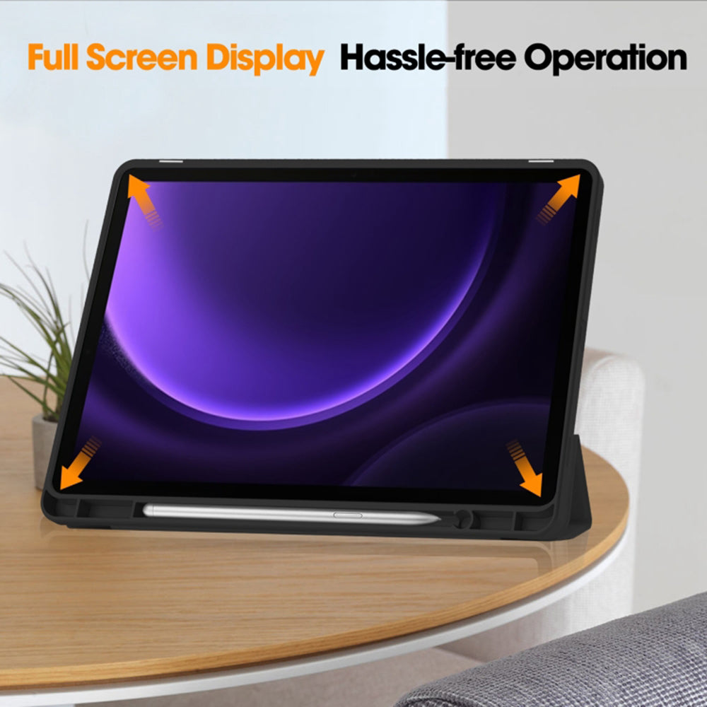 Husa de protectie pentru tableta Techsuit Flex Trifold compatibila cu Samsung Galaxy Tab S9, verde inchis, TPU