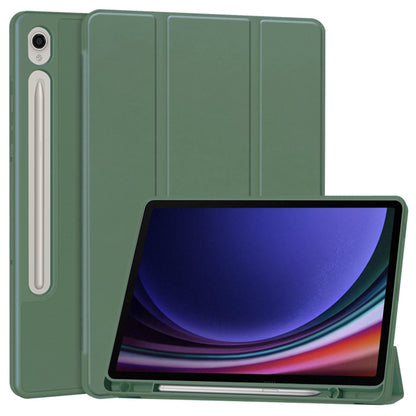 Husa de protectie pentru tableta Techsuit Flex Trifold compatibila cu Samsung Galaxy Tab S9, verde inchis, TPU