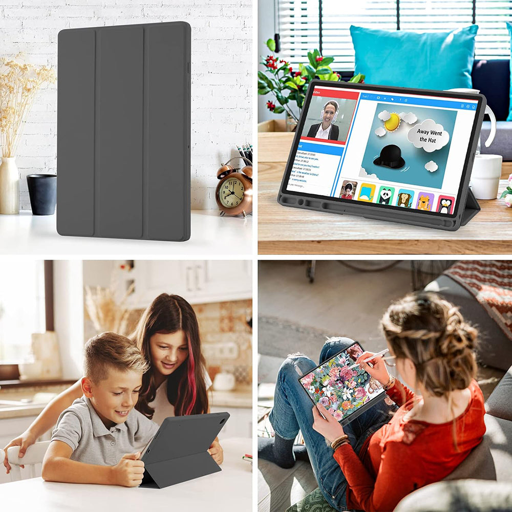 Husa de protectie pentru tableta Techsuit Flex Trifold compatibila cu Samsung Galaxy Tab A8 10.5 (2021), roz, TPU