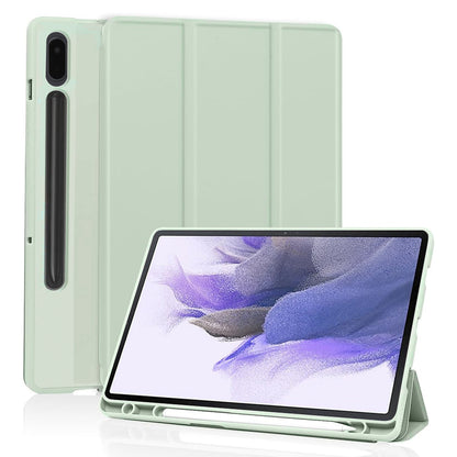 Husa de protectie pentru tableta Techsuit Flex Trifold compatibila cu Samsung Galaxy Tab S7 FE, verde deschis, TPU