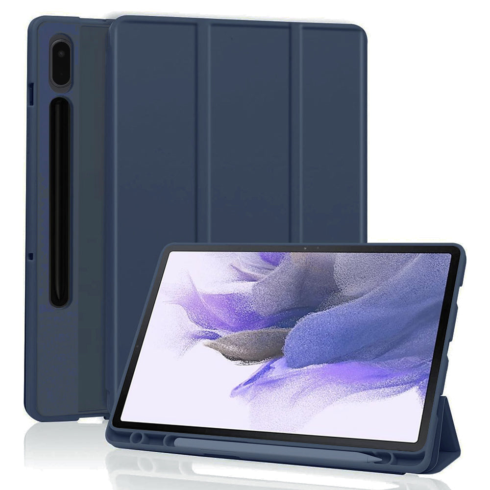 Husa de protectie pentru tableta Techsuit Flex Trifold compatibila cu Samsung Galaxy Tab S7 FE, bleumarin, TPU