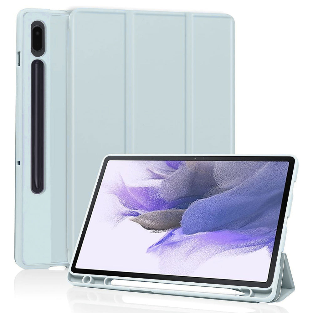 Husa de protectie pentru tableta Techsuit Flex Trifold compatibila cu Samsung Galaxy Tab S7 FE, bleu, TPU