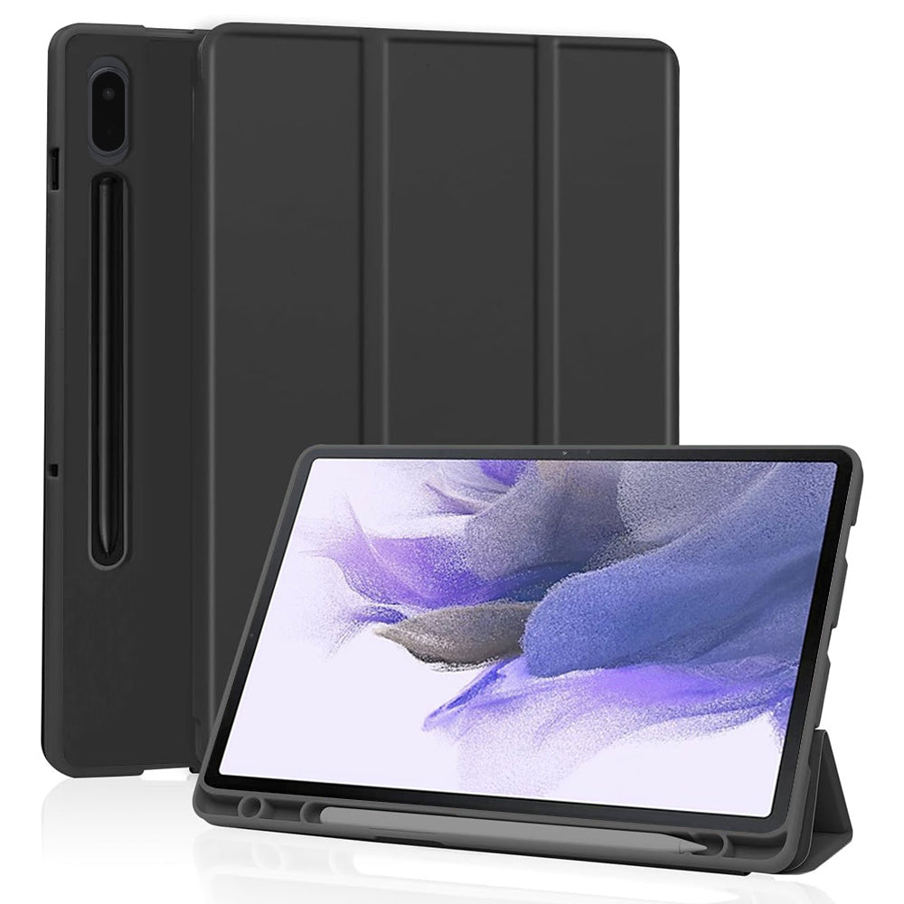 Husa de protectie pentru tableta Techsuit Flex Trifold compatibila cu Samsung Galaxy Tab S7 FE, negru, TPU