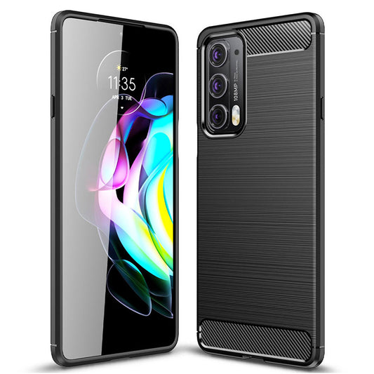 Husa de protectie Techsuit Carbon Siliconecompatibila cu Motorola Edge 20 5G , acoperire spate, negru