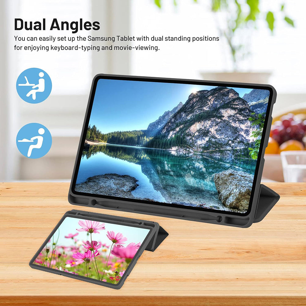 Husa de protectie pentru tableta Techsuit Flex Trifold compatibila cu Samsung Galaxy Tab A7 10.4 2020 T500, roz, TPU