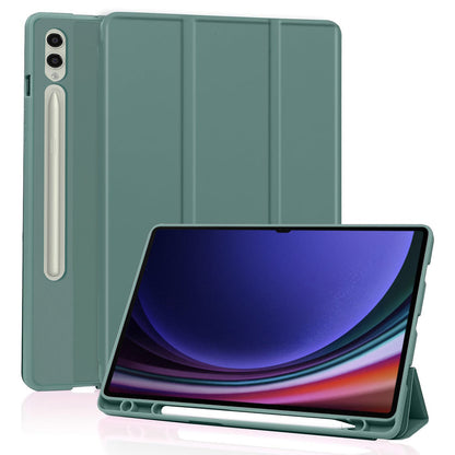 Husa de protectie pentru tableta Techsuit Flex Trifold compatibila cu Samsung Galaxy Tab S9 Ultra, verde inchis, TPU