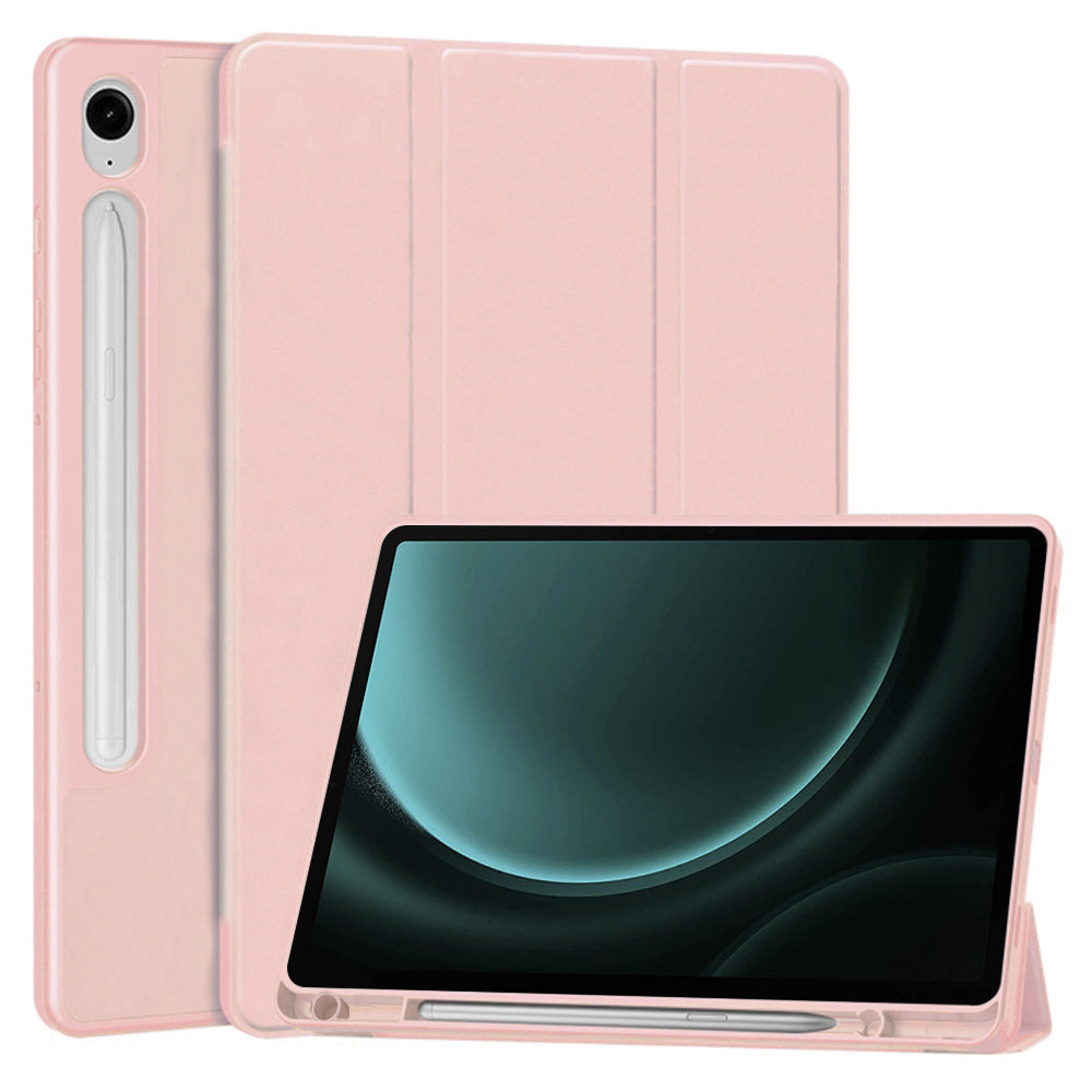 Husa de protectie pentru tableta Techsuit Flex Trifold compatibila cu Samsung Galaxy Tab S9 FE, roz, TPU