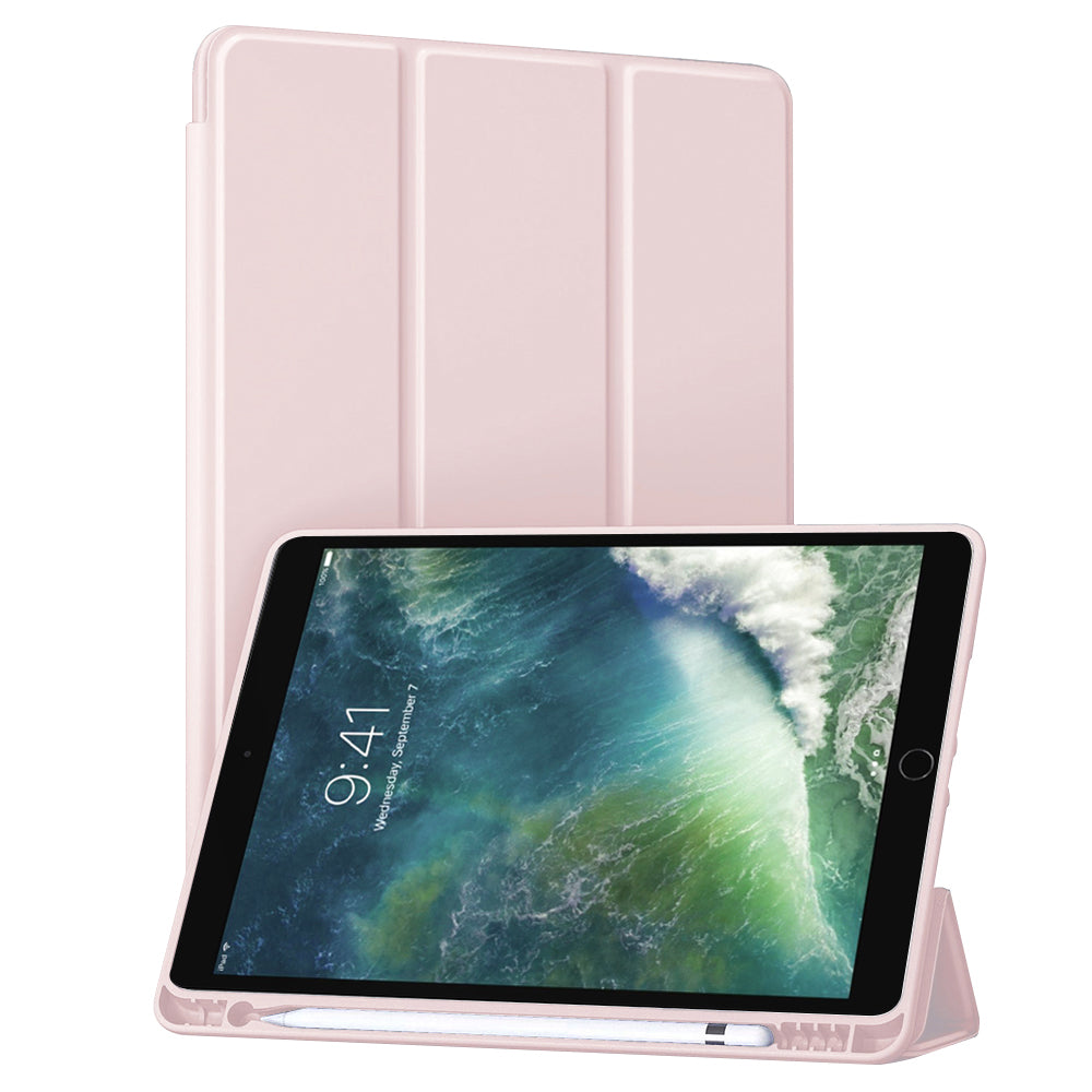 Husa de protectie pentru tableta Techsuit Flex Trifold compatibila cu Apple iPad Air 10.5 2017, roz, TPU