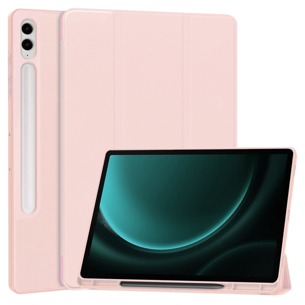 Husa de protectie pentru tableta Techsuit Flex Trifold compatibila cu Samsung Galaxy Tab S9 FE Plus, roz, TPU