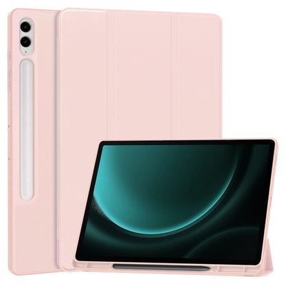 Husa de protectie pentru tableta Techsuit Flex Trifold compatibila cu Samsung Galaxy Tab S9 FE Plus, roz, TPU