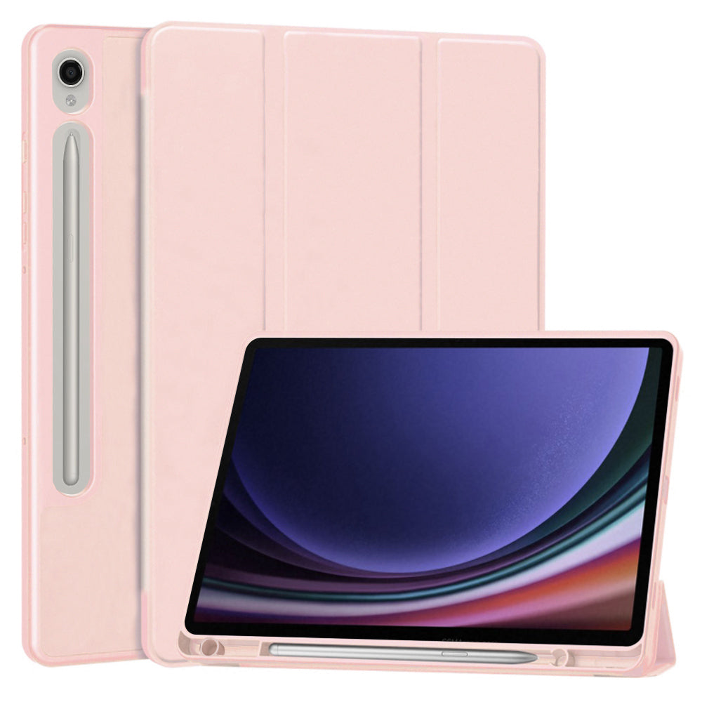 Husa de protectie pentru tableta Techsuit Flex Trifold compatibila cu Samsung Galaxy Tab S9, roz, TPU