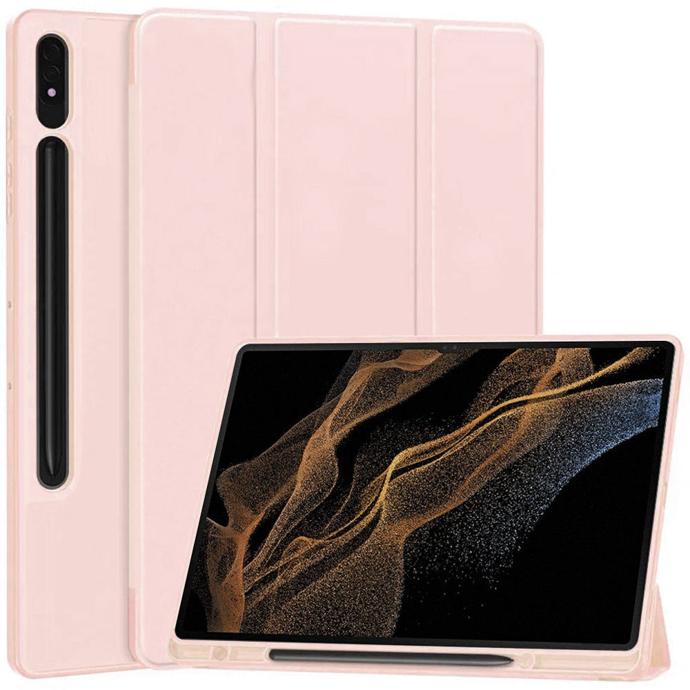 Husa de protectie pentru tableta Techsuit Flex Trifold compatibila cu Samsung Galaxy Tab S8 Ultra, roz, TPU