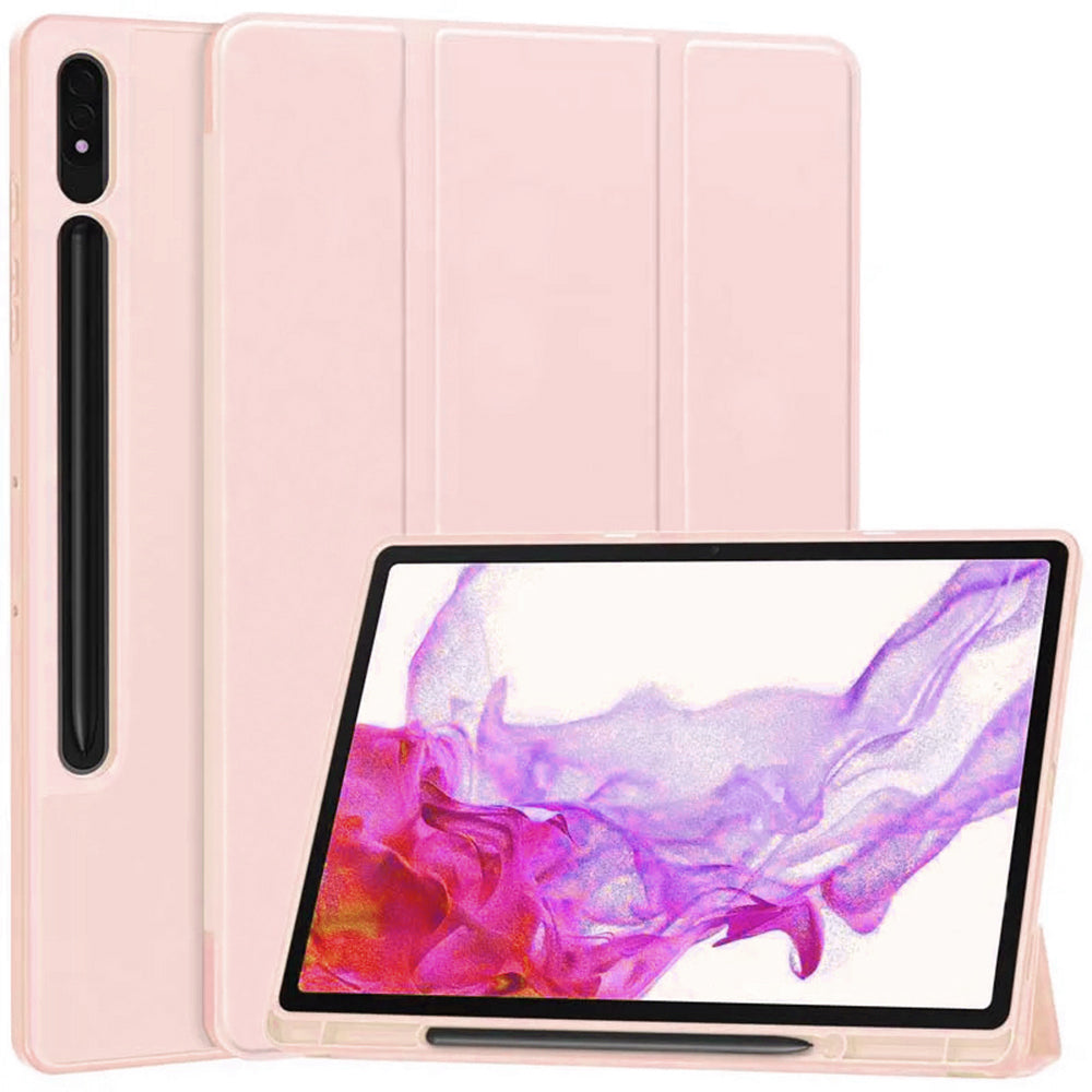 Husa de protectie pentru tableta Techsuit Flex Trifold compatibila cu Samsung Galaxy Tab S8, roz, TPU