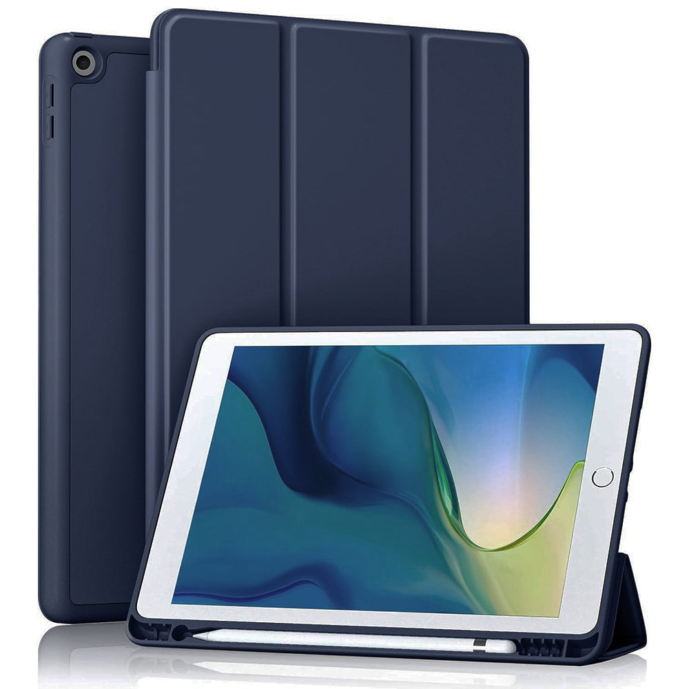 Husa de protectie pentru tableta Techsuit Flex Trifold compatibila cu Apple iPad 10.2 (2020), bleumarin, TPU