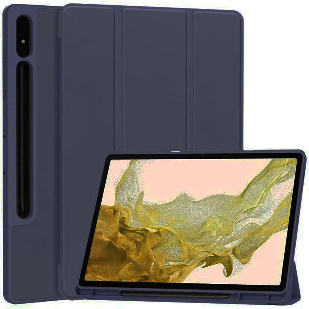 Husa de protectie pentru tableta Techsuit Flex Trifold compatibila cu Samsung Galaxy Tab S7 Plus, bleumarin, TPU