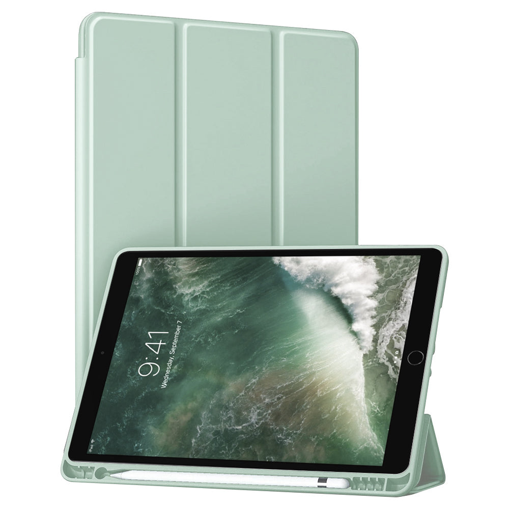 Husa de protectie pentru tableta Techsuit Flex Trifold compatibila cu Apple iPad Air 10.5 2017, verde deschis, TPU