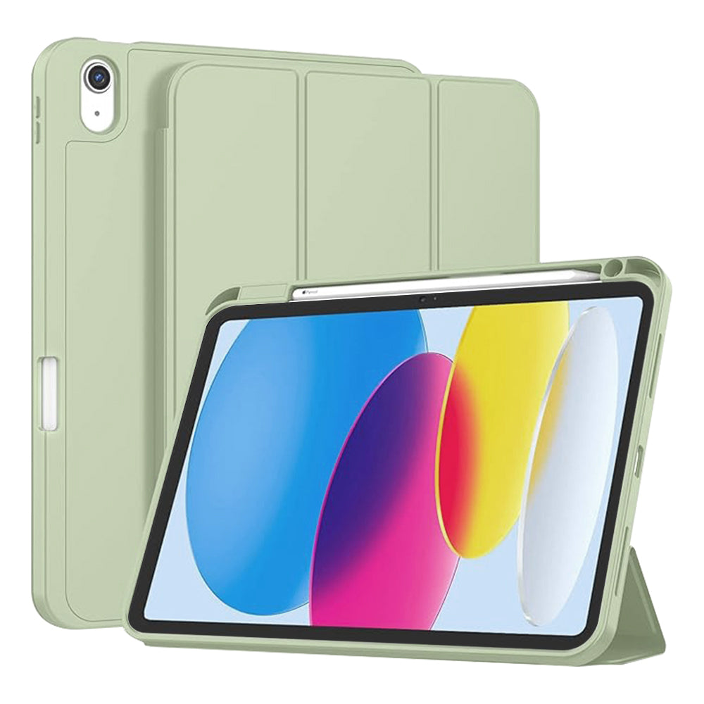 Husa de protectie pentru tableta Techsuit Flex Trifold compatibila cu Apple iPad 10 (2022) 10.9, verde deschis, TPU