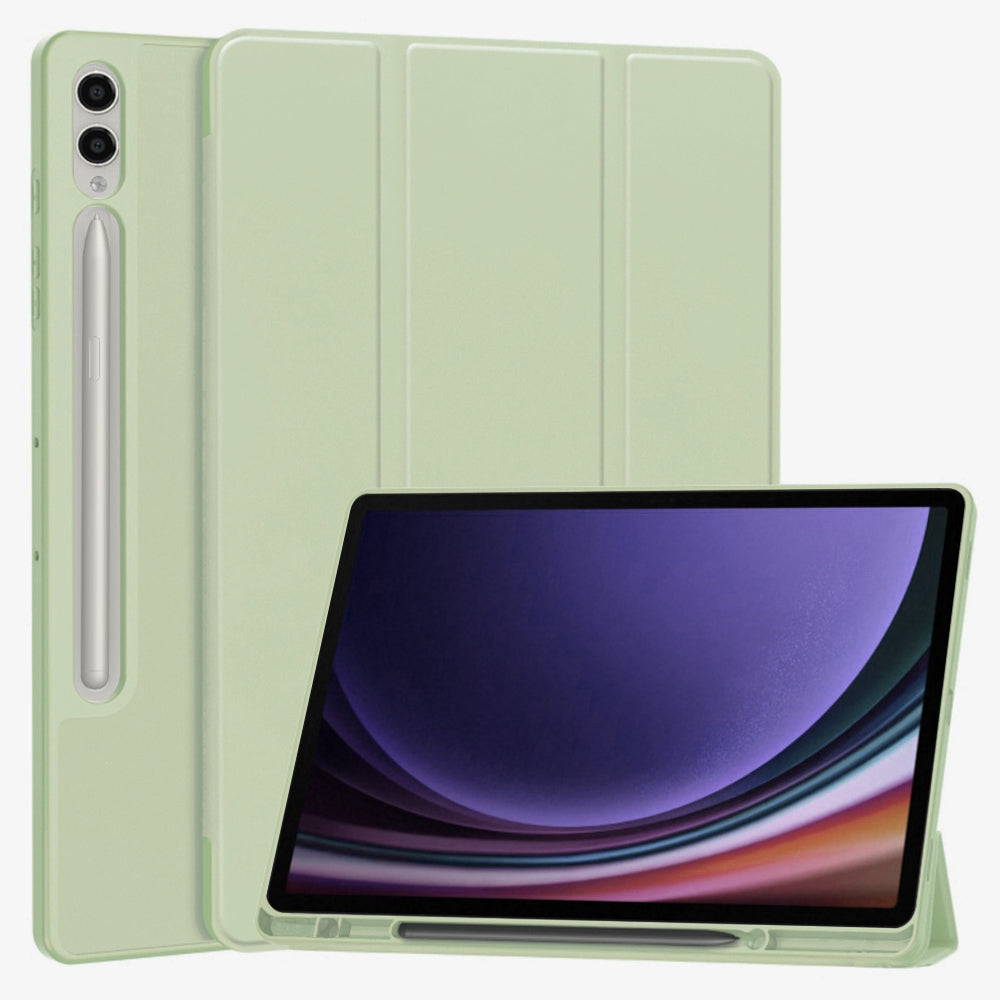 Husa de protectie pentru tableta Techsuit Flex Trifold compatibila cu Samsung Galaxy Tab S9 Plus, verde deschis, TPU