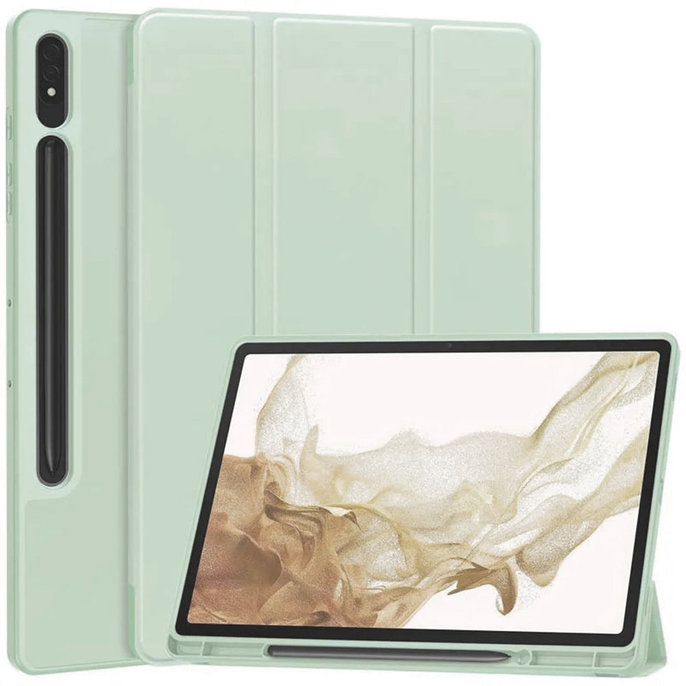 Husa de protectie pentru tableta Techsuit Flex Trifold compatibila cu Samsung Galaxy Tab S7, verde deschis, TPU