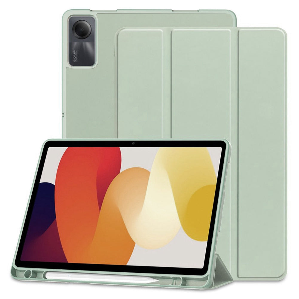 Husa de protectie pentru tableta Techsuit Flex Trifold compatibila cu Xiaomi Redmi Pad SE 11, verde deschis, TPU