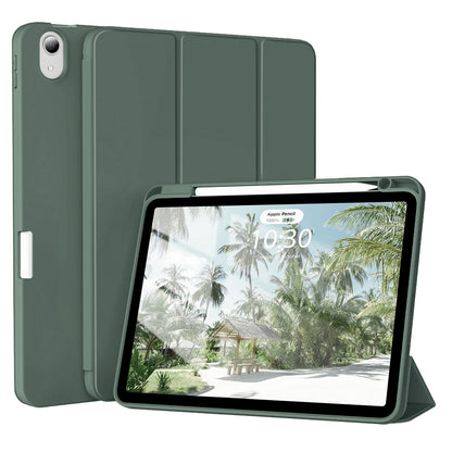 Husa de protectie pentru tableta Techsuit Flex Trifold compatibila cu Apple iPad Air 5 (2022), verde inchis, TPU