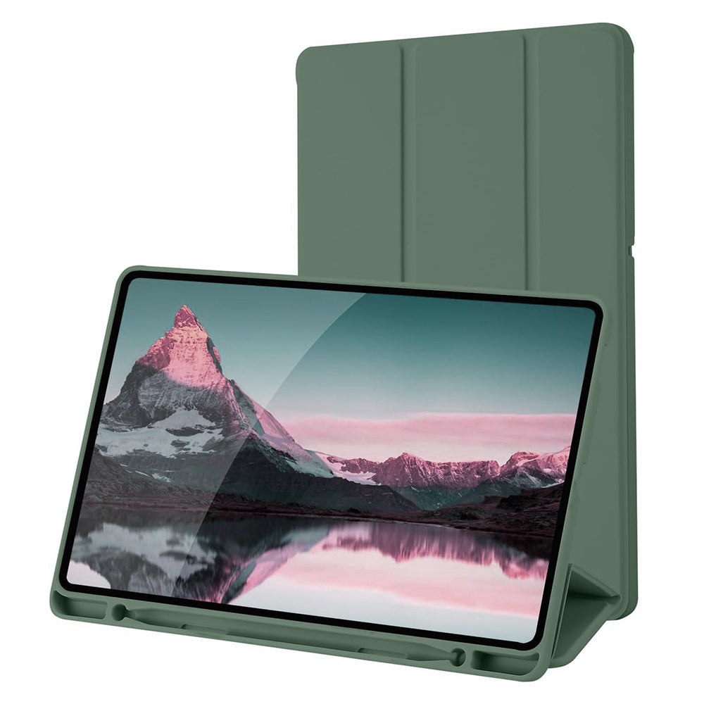 Husa de protectie pentru tableta Techsuit Flex Trifold compatibila cu Samsung Galaxy Tab S6 Lite (2020), verde inchis, TPU