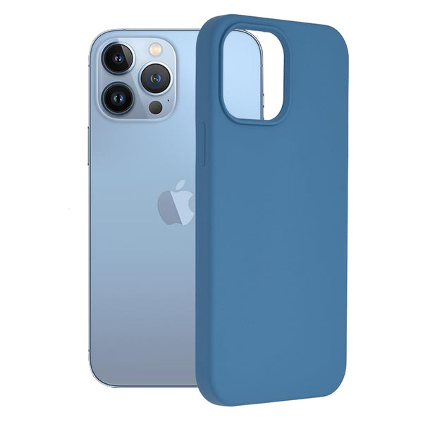 Husa de protectie Techsuit Soft Edge Silicone compatibila cu Apple iPhone 13 Pro Max, acoperire spate, albastru deschis