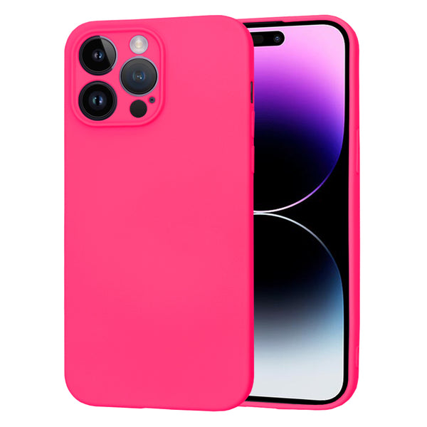 Husa de protectie Techsuit SoftFlex compatibila cu Apple iPhone 14 Pro Max, acoperire spate, roz neon