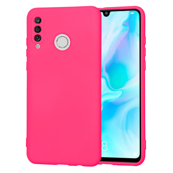 Husa de protectie Techsuit SoftFlex compatibila cu Huawei P30 Lite New Edition, acoperire spate, roz neon