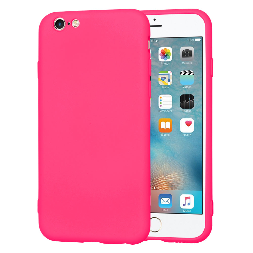 Husa de protectie Techsuit SoftFlex compatibila cu Apple iPhone 6S, acoperire spate, roz neon