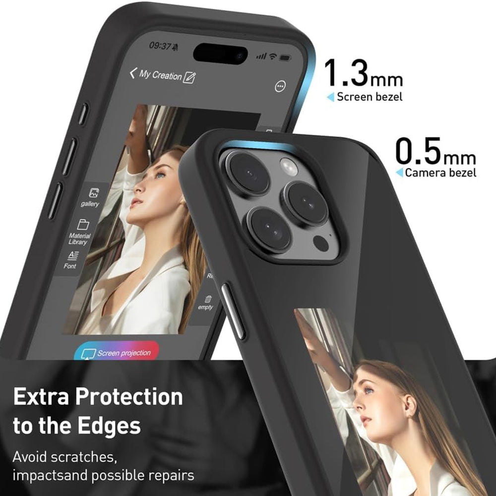 Husa de protectie Techsuit SmartScreen NFC compatibila cu Apple iPhone 15 Pro , acoperire spate, negru