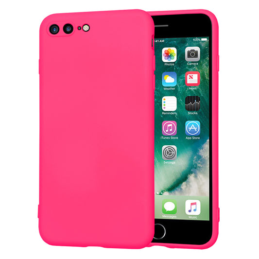 Husa de protectie Techsuit SoftFlex compatibila cu Apple iPhone 8 Plus, acoperire spate, roz neon