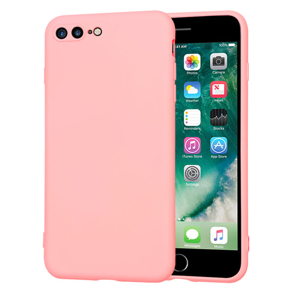 Husa de protectie Techsuit SoftFlex compatibila cu Apple iPhone 7 Plus, acoperire spate, roz deschis