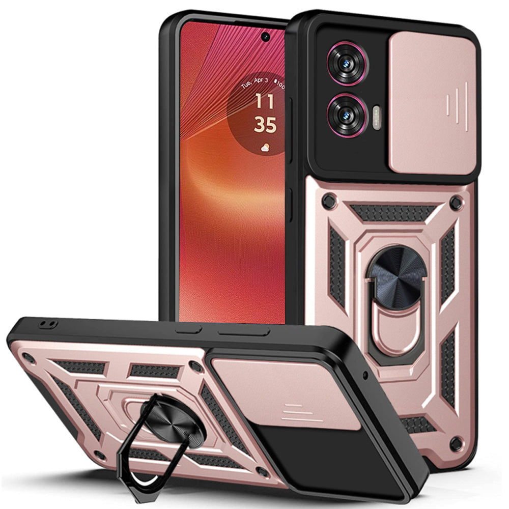 Husa de protectie Techsuit CamShield Series compatibila cu Motorola Edge 50 Fusion, acoperire spate, rose gold