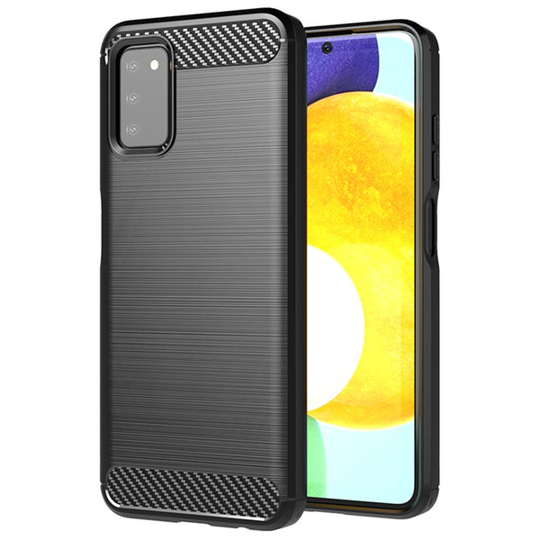 Husa de protectie Techsuit Carbon Siliconecompatibila cu Samsung Galaxy A03s , acoperire spate, negru