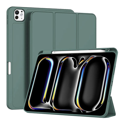 Husa de protectie pentru tableta Techsuit Flex Trifold compatibila cu Apple iPad Pro 11 (2024), verde inchis, TPU