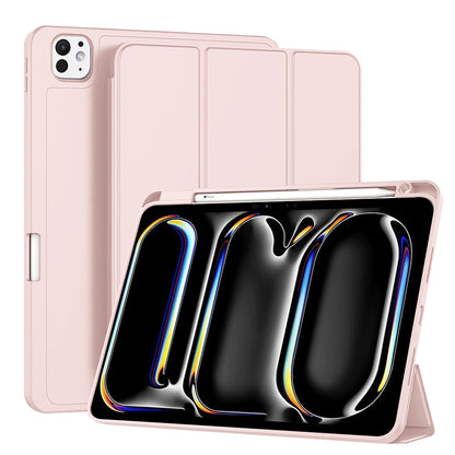 Husa de protectie pentru tableta Techsuit Flex Trifold compatibila cu Apple iPad Pro 11 (2024), roz, TPU