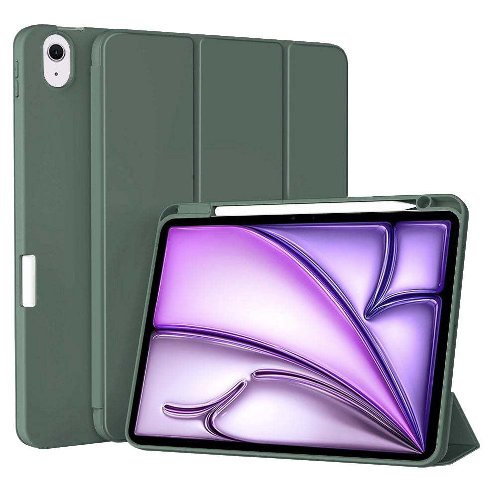 Husa de protectie pentru tableta Techsuit Flex Trifold compatibila cu Apple iPad Air 11 (2024), verde inchis, TPU