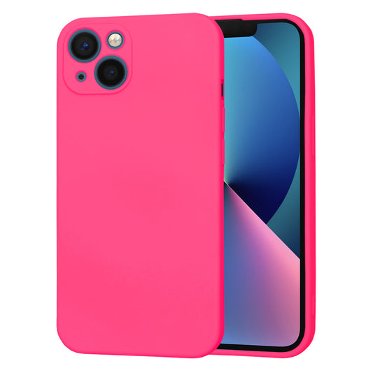 Husa de protectie Techsuit SoftFlex compatibila cu Apple iPhone 13, acoperire spate, roz neon