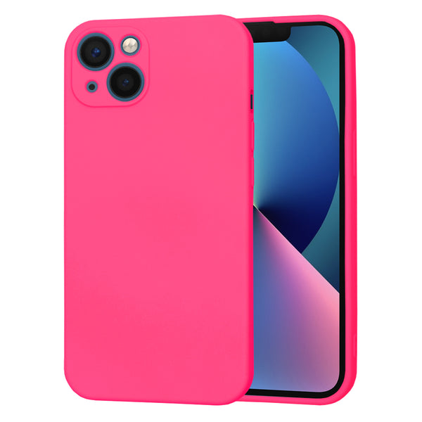 Husa de protectie Techsuit SoftFlex compatibila cu Apple iPhone 13, acoperire spate, roz neon