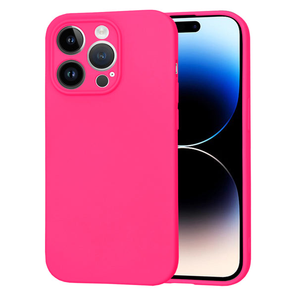 Husa de protectie Techsuit SoftFlex compatibila cu Apple iPhone 14 Pro, acoperire spate, roz neon