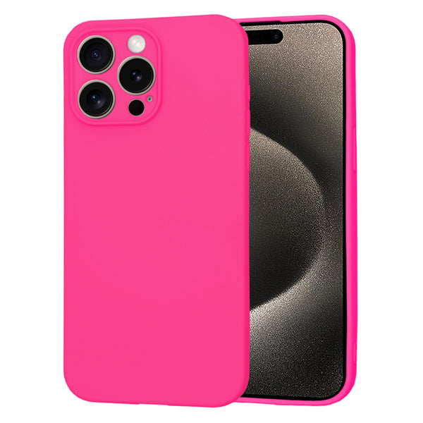 Husa de protectie Techsuit SoftFlex compatibila cu Apple iPhone 15 Pro Max, acoperire spate, roz neon