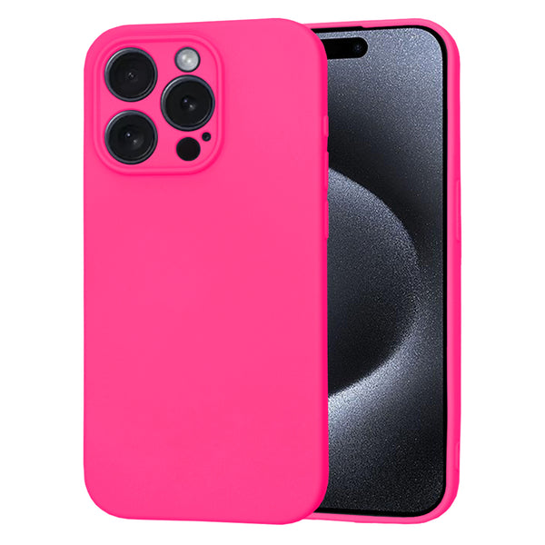 Husa de protectie Techsuit SoftFlex compatibila cu Apple iPhone 15 Pro, acoperire spate, roz neon